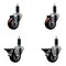 Service Caster 3'' Maroon Poly Wheel Swivel 1-1/8'' Expanding Stem Caster Set 2 Brakes, 4PK SCC-EX20S314-PPUB-MRN-2-PLB-2-118 - alternate 1